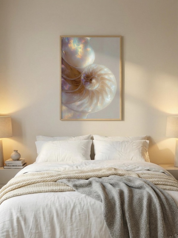 Quiet Expansion print on a bedroom wall